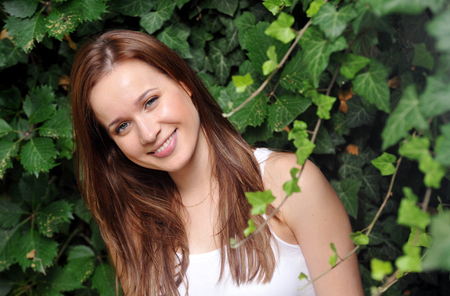 PRAGUE, CZECH REPUBLIC - JUNE 20, 2012: Slovak popular singer Kristina During presentation of the games new album in Prague, Czech Republic, June 20, 2012.のeditorial素材