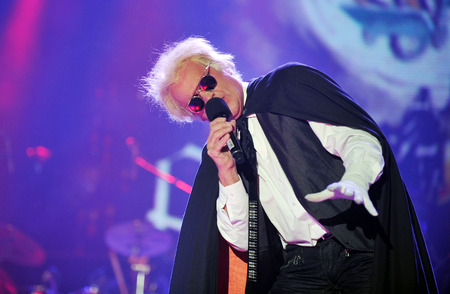 PRAGUE, CZECH REPUBLIC - NOVEMBER 9, 2012: Singer Michael Kocáb selection of The Prague During a performance in Prague, Czech Republic, November 9, 2012.のeditorial素材