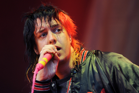 Hradec Kralove, CZECH REPUBLIC - JUNE 6, 2015: Singer Julian Casablancas During His performance at Rock for People festival in Hradec Kralove, Czech Republic, June 6, 2015.のeditorial素材
