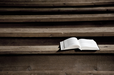 Holy Bible in churchの写真素材