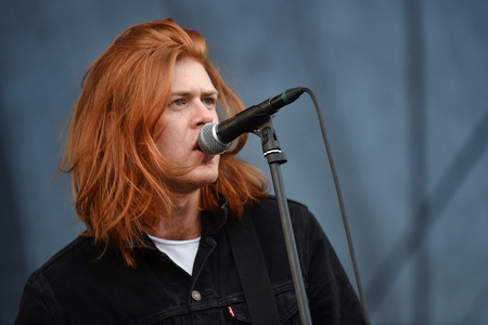 Singer Matt Thomson of The Amazons during performance at festival Rock for People in Hradec Kralove, Czech republic, July 4, 2017.のeditorial素材