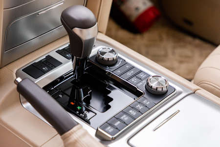 Gear shift in modern luxurious car