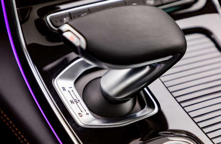 Gear shift in new luxurious car