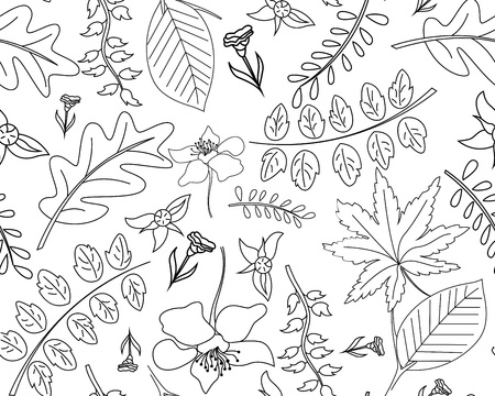 Vector seamless pattern with white silhouette on grey background. Very modern and great design. Can be used as a wallpaper or some other usageのイラスト素材