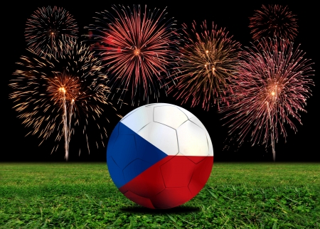 Czech soccer  ball in europeanの写真素材