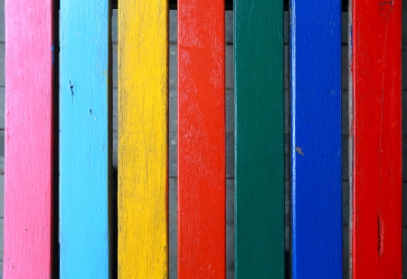 colorful wooden wall backgroundの写真素材