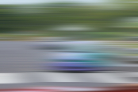 along the road with motion blur. の写真素材