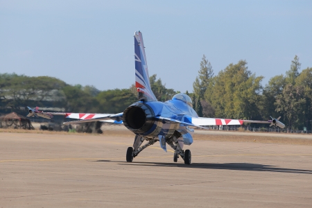 NAKHON RATCHASIMA THAILAND - JANUARY 11: The Children's Day . In this day have Air show from Thailand pilot .The Royal Thai Air force Base Airport 1st Airborne Division on January 11, 2014, in Nakhon Ratchasima Thailand.のeditorial素材