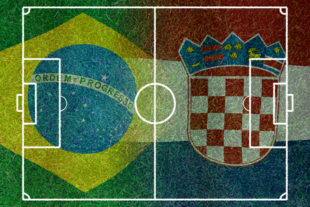 Soccer   Football    Brazil and Croatia 2014の写真素材