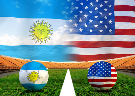 Soccer 2014   Football   Argentine and United States of America の写真素材
