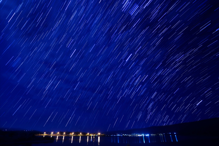 Beautiful star trail image during the night