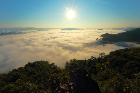 Great views of Sunrise with mountains and cloud.の写真素材