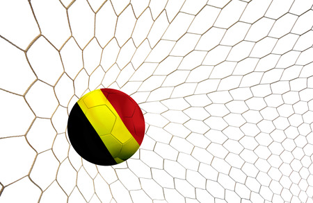 soccer ball team Austria into the goal Football Euro cup 2016 on a white background.の写真素材