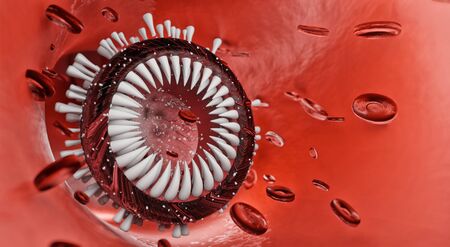 Corona virus disease (COVID-19) infection of medical illustration. pathogen respiratory influenza...