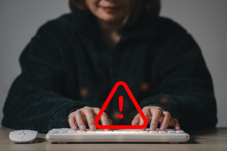 Caution warning  for notification error and  to be aware of the dangers of being hacked by...