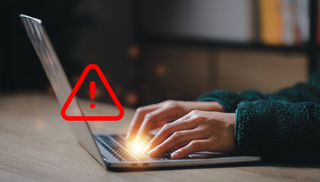 Caution warning  for notification error and  to be aware of the dangers of being hacked by...