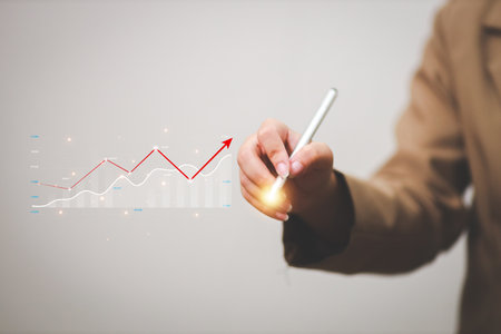 Data analytics report business strategy, management tools, Stock market indicator or forex trading graph and financial investment.の写真素材
