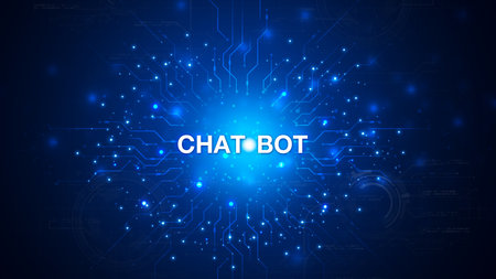 Chatbot are assistant conversation for provide access to data growth of business in online network, Robot application and global connection, AI, Artificial intelligence.の写真素材