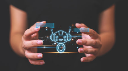 Robot are assistant  for provide access to data growth of business in online network, Robot...