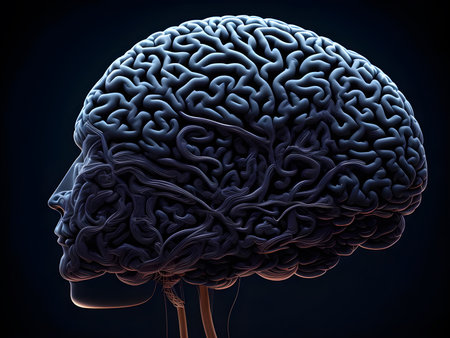 Human brain on mental idea mind Concept. Artificial Digital Brain big Data. Generative AI.の素材
