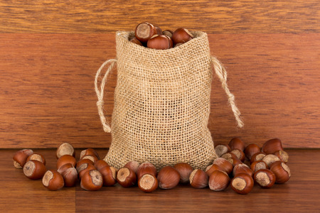 hazelnuts in sack