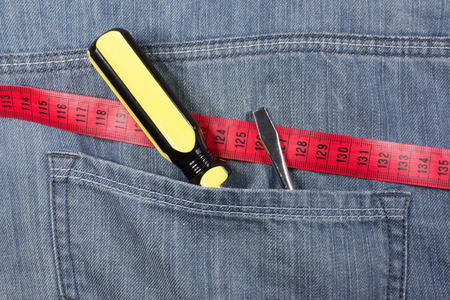 screwdriver in pocketの写真素材