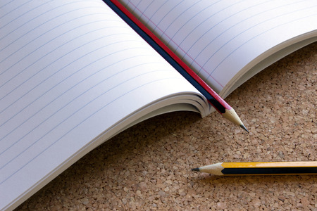 notebook and pencils