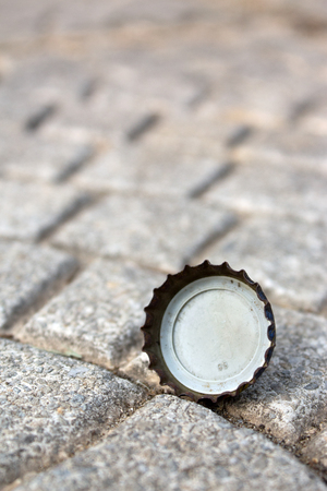 rusty bottle capの写真素材