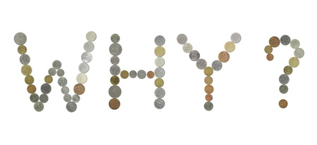 WHY word with old coinsの写真素材