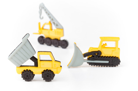 Dumper truck,bulldozer and crane