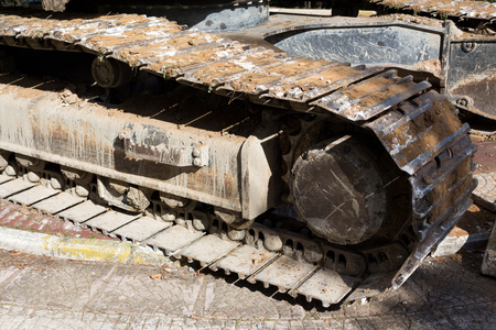 excavator tracksの写真素材
