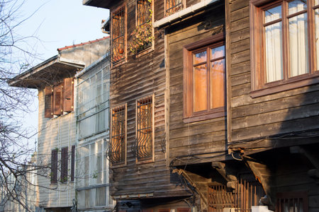 Istanbul,Turkey â December 19,2014  Old wooden Istanbul house,Yenikoyのeditorial素材