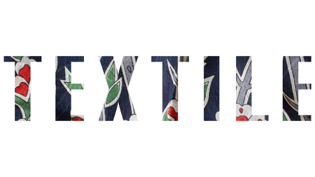TEXTILE word with floral pattern