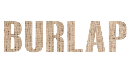 BURLAP word with burlap textureの写真素材