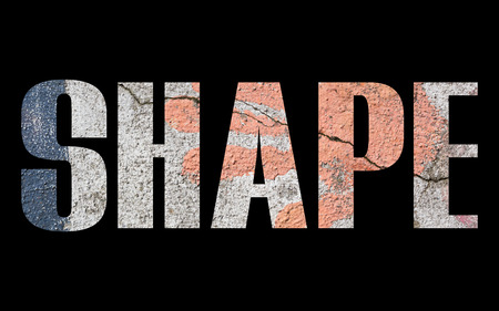 SHAPE word on concrete wallの写真素材