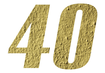 Number 40 with yellow wall on white background