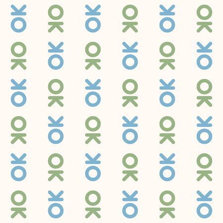 OK word seamless pattern vector.のイラスト素材