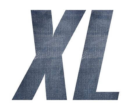 XL size with jeans fabric texture on white background.の写真素材