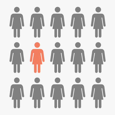 people icon think different illustration concept, vector, group of women.のイラスト素材