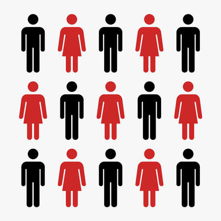 group of people illustration concept vector, male and female icon.のイラスト素材
