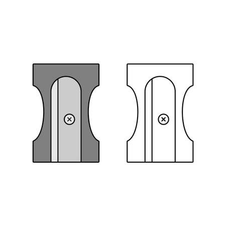 sharpener icon vector illustration, pencil sharpener isolated on white background.のイラスト素材