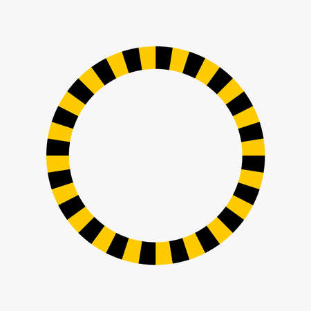 circle with yellow and black parts, safety stripe vector illustration.のイラスト素材