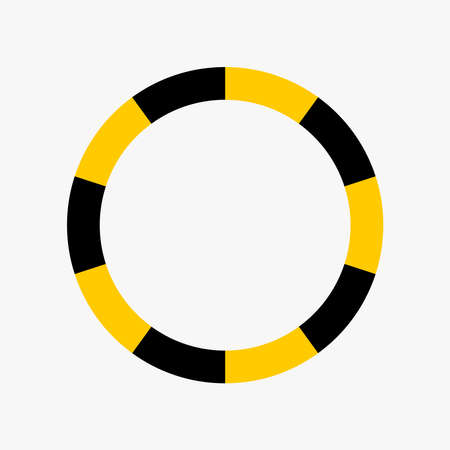 circle with yellow and black parts, safety stripe vector, illustration.のイラスト素材