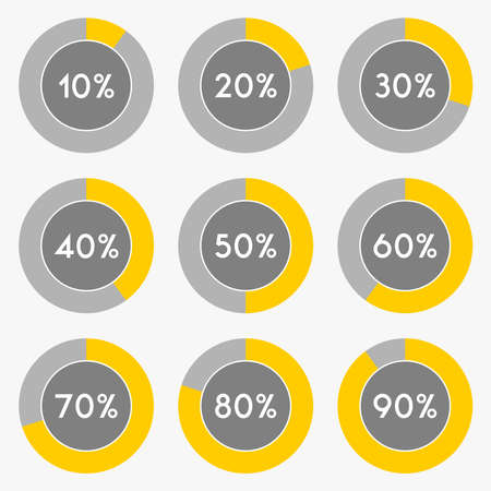 Percentage sign icon set vector,from 10 to 90のイラスト素材