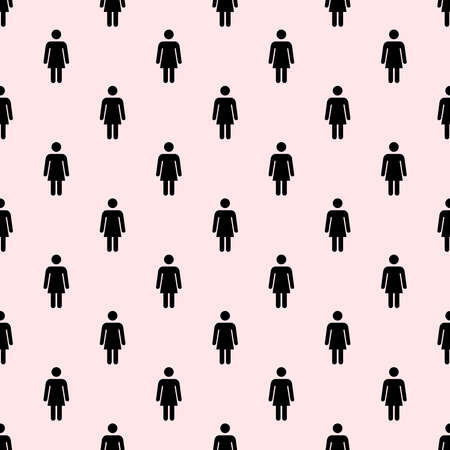 seamless pattern with woman icon vector,group of people background.のイラスト素材