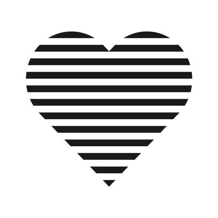 striped heart shape illustration vector iconのイラスト素材