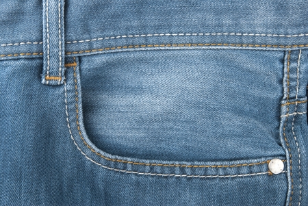 close up photograph of blue jeans pocketの写真素材