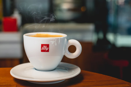 Antalya / Turkey - October 23, 2020: Illy is an Italian coffee roasting company that specializes in the production of espresso.のeditorial素材
