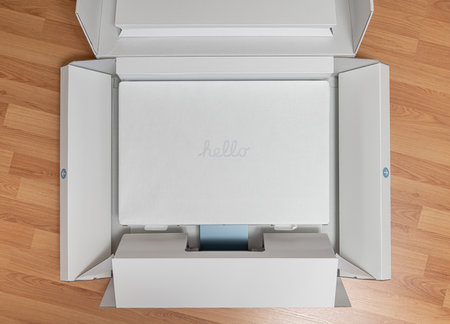 Antalya, Turkey - July 18, 2021: Unboxing experience of The Apple new M1 chip iMac.