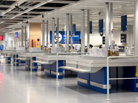 Antalya, Turkey - March 12, 2022: Ikea shop payment pointsのeditorial素材
